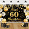60. Geburtstag Banner 60 Geburtstag Deko Banner Hintergrund, 60. Geburtstag Männer 60 Party Deko Männer Frauen, Geburtstagsbanner 60 Schwarz Gold 180 x 110 cm