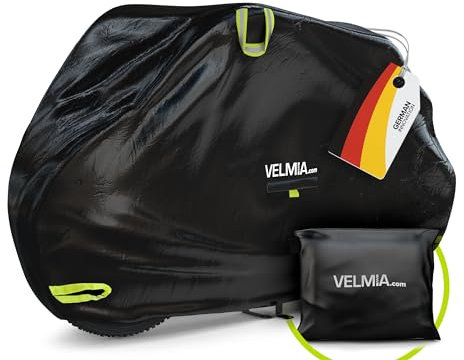VELMIA Fahrrad Abdeckplane Ebike I Fahrradabdeckung Robust und Winterfest für In- & Outdoor, Abdeckplane Fahrrad, Fahrradanhänger Abdeckplane, für 2 Räder und mehr.