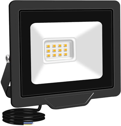 PICAA 10W LED Strahler Außen mit Bewegungsmelder, 1000LM Außenstrahler, 3000K Warmweiß LED Fluter Scheinwerfer Flutlicht für Garten, Innenhöfe, Garage
