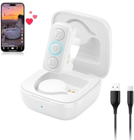 TikTok Scrolling Ring, Bluetooth Remote Control Page Turner for iOS iPad Android, Finger Scroller for TikTok Camera Video Shutter Selfie Button - White