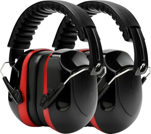 [2Packs] Ear Defenders Adults, SNR 34dB Adult Ear Defenders Noise Cancelling Headphones for Adults Hearing Protection Earmuffs, Sound Blocking Ear Muffs for Autism Shooting Construction Mowing