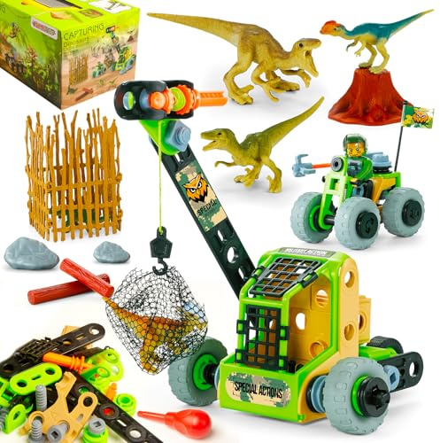 HOMETTER Konstruktionsspielzeug, Bauspielzeug Mint-Lernpaket, Dinosaurier Spielzeug für Vorschulkinder, Geburtstag Christms Idee Geschenk für Jungs Alter 5 6 7 8+ Jahre