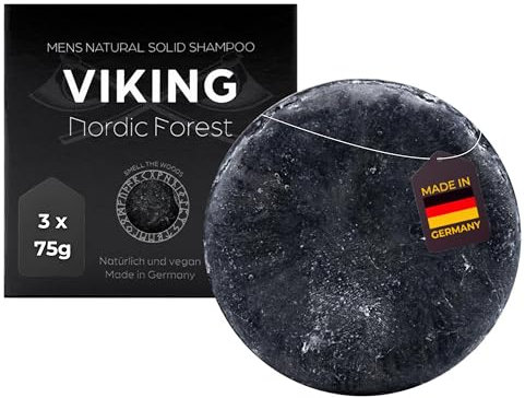 MEDUNA festes Haar-Shampoo Viking Nordic Forest - Kieferbaum Duft - Haarseife mit Bio-Kokosöl & Shea Butter - Naturkosmetik Haarpflege - silikonfreies Shampoo - Pflegeshampoo für alle Haartypen (375g)