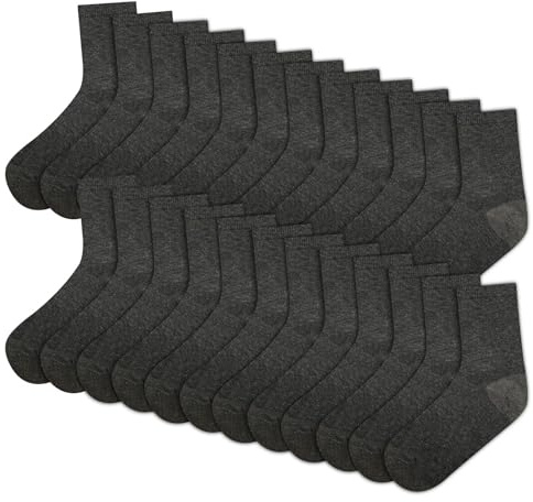 Kids School Socks 12 Pack Cotton Rich Black Uniform Ankle Footwear | Boys Girls Hosiery Multipair Breathable Soft Stretchy Daily Comfort