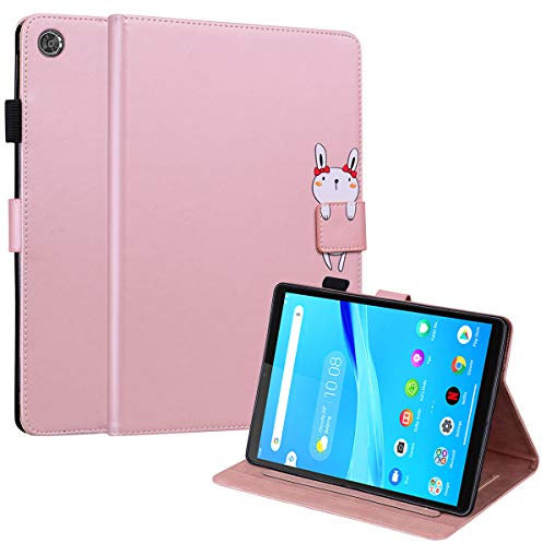 Mldjomid Carcasa Funda Compatible con Lenovo Tab M8 (2nd Gen) 8 TB-8505X/TB-8505F PU Cuero Tablet Cover Protectora con Ranura para Tarjetas y Soporte Función para Lenovo Tab M8 (HD) 2019, Rosa