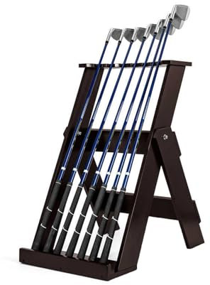 GCGC Golfschläger-Regal, Holz-Golfschläger-Aufbewahrungsständer, for 7 Schläger, Indoor-Golf-Putter-Organizer-Präsentationsständer, Golfschläger-Regal for Outdoor-Indoor-Home-Club-Garage