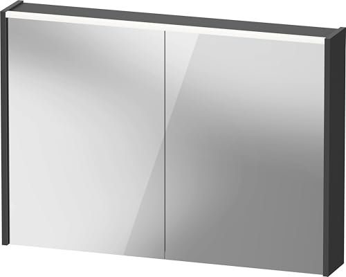 Duravit D-Code Spiegelschrank, Steckdose Typ E (FR, BE), 2 Türen, LED-Lichtfeld Oben, 1000x700mm, 7 W, DC7107049491000, Farbe: Graphit matt