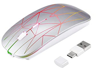 Balacoo Souris sans Fil USB Type Éclairage RGB Design Léger Et Honeycomb Souris Gaming Ergonomique pour Pc Et Ordinateurs Portables