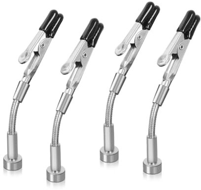 Comphic Lot de 4 colliers de cygne flexibles en métal avec pinces crocodiles pour aider les mains, troisième main, outil électronique automobile