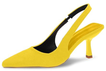 Stivali Tacchi Da Donna Ginocchio Grande Larghezza Sandali con tacco alto per le donne scarpe comode e casual da indossare per Stivali Corti Da Donna Tacco Foderato Di Pelliccia, giallo, 37 EU Large