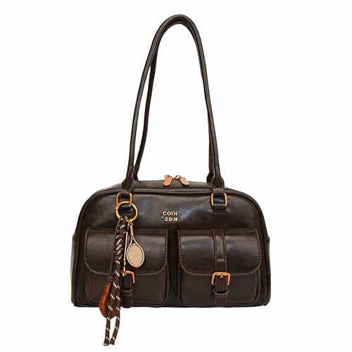 vintage shoulder bag for women, stand oil bag handbags, small cute y2k leather purses, brown hobo bags bolsos para mujeres, summer popular designer purses for women 2025, Dark Brown