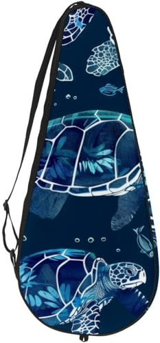 VAPOKF Schlägertasche für Tennisschläger mit Schildkröten und Fischen, für bis zu 2 Schläger