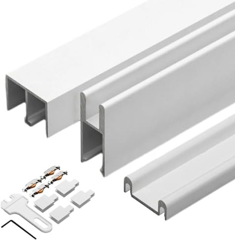 Unikicool Binario per Porta a Scomparsa,Binario a Scomparsa per Porta Scorrevole,Binario per Porta Scorrevole Nascosto,Binari per Ante scorrevoli for armadi,per vetrine,armadi.