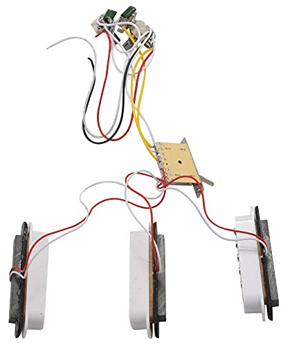 Qusedwey Electric Guitar Pickup Wiring Harness Prewired 5-Way Switch SSS Pickup for Electric Guitar White