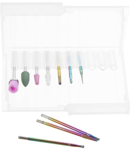 CATIEBYE 10 Brocas para Uñas Acrílicas y Cutículas, Kit de Fresas para Manicura Rusa, Limpieza y Pulido Profesional para Salón y Uso Doméstico, Compatibles Taladros Eléctricos