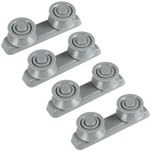 SPARES2GO Basket Drawer Runner Rail Rounded Wheels & Bracket for Prima Dishwasher (4 Sets)