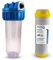 PureOne AKS1 Antikalk-Set. 1-Stufige Filteranlage. Wasser-Enthärtung bzw. Entkalkung. Filtergehäuse AntiKalk Resin Filterkartusche. Für Regenwasser, Brunnenwasser, Zisterne. 10 Zoll