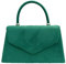 LeahWard Women's Clutch Bag Top Handle Wedding Suede Handbags 304 (Green)