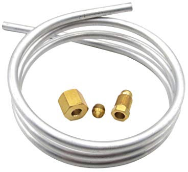 Meter Star Tubo in alluminio da 0,24 (6 mm) con raccordi a compressione M10x1 femmina e maschio Lunghezza 1 metro/39 pollici parti dello scaldabagno a gas