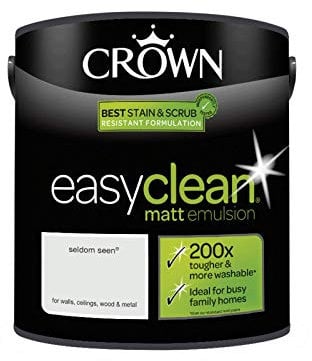 2.5L CROWN Easy Clean MATT Emulsion Multi Surface Paint That can be Used on Walls, Ceilings, Wood and Metal Stain & Scrub Resistant Formula – Seldom SEEN