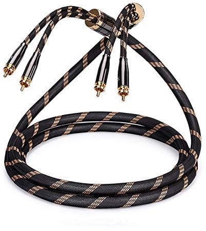 SKW Upgrad Audiophiles Digital Stereo Audio Cable 2RCA Male to 2RCA Male HiFi System with Diameter 12.8mm 1.5 Metre