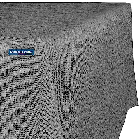 TEXMAXX® Tischdecke Abwaschbar Eckig - 100 x 100 cm in Grau - Maßgefertigte Leinenoptik - Wasserabweisend Mit Lotuseffekt - Gartentischdecke Mit Fleckschutz