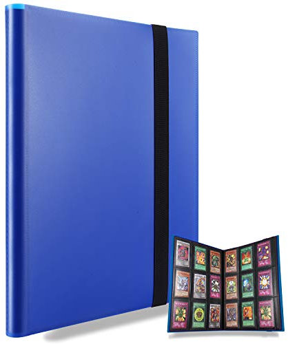 MUROAD Premium 9 Pocket Sammelalbum, Sammelkartenalben mit 360 Kartenkapazität, Kartenhalter für Pokemon, YuGiOh usw (Blau)