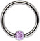 Ohrpiercing Titan Piercing Ring 1,2 x 8 mm mit Zirkonia Kugel in helllila