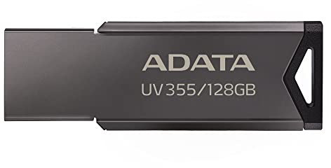 ADATA UV355 128GB, clé USB 3.0 en Argent, Noir - Mode d'affaires avec Un Design élégant, Compatible avec Les vidéos 4K et Les Photos de Haute Solution