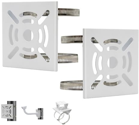 2pcs Universal Vertical Pole Mount Adapter with 8 Loops Wall Mounting Loop Bracket for CCTV Security Camera PTZ Dome