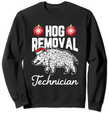 Técnico de eliminación de cerdos Navidad Divertido X-Mas Hunter Dad Hombres Sudadera