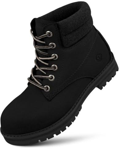 Giesswein Leather Merino Boot Men - Gefütterte Worker Boots aus Leder | Warme Merinowolle für kalte Tage – robuste Winterschuhe & Stiefeletten für Herren, vom Spaziergang bis zum City-Alltag