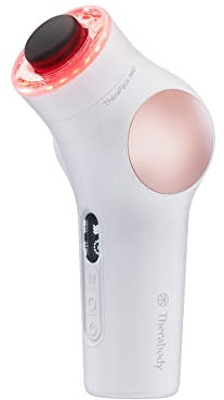TheraFace PRO | 6-IN-1 Gesichtspflege perkussive Therapiemassage - Mikrostrom - Blaue & Rote LED von Therabody (Weiß)