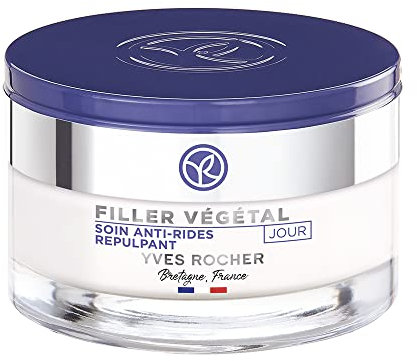Yves Rocher Filler Végétal Aufpolsternde Tagespflege, Die Haut wird sofort mit Feuchtigkeit versorgt, geglättet und aufgepolstert.1 x Topf 50ml