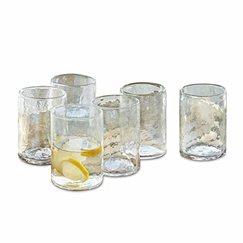 LOBERON Glas 6er Set Clarksville, mundgeblasen, großes Füllvolumen, hübsche Struktur, spülmaschinenfest, Küchenaccessoires, Tischdekoration, klar