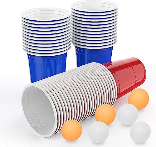 AOLUXLM Gobelets, 50Pack American Tasses, 16oz/473ml Plastique Réutilisables Tasses de Cadeau pour Barbecue, Camping