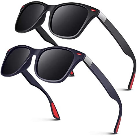 LINVO Sonnenbrille Herren Damen Polarisiert TR90 Superleichtes Retro Eckig Klassisch UV400 Schutz Cat 3 CE