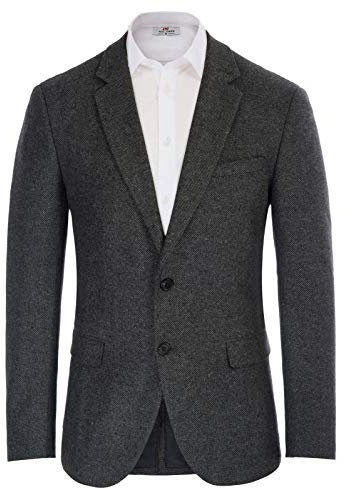 PJ PAUL JONES Herren Sakko Elegante Business Sakko 2 Knöpfe Regular Fit Freizeit Jackett (Dunkelgrau, XL)