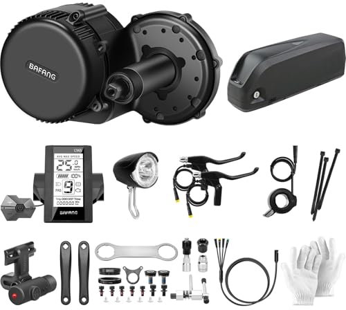 Bafang BBS02B Kit de Conversion pour vélo électrique 48 V 500 W avec Moteur, écran de vélo électrique, capteur de Vitesse, accélérateur, Bras de manivelle et Freins (Batterie 13 Ah)