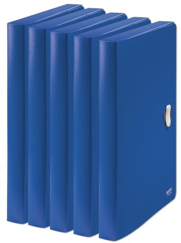 Leitz Recycle Ablagebox, 5er Pack, Für 250 Blatt A4, Aufbewahrungs- und Archivierungsbox, Premium Qualität, 100 % recycelbar, Umweltfreundlich, Recycle Serie, Blau, 46230035