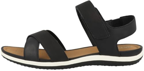 Geox Femme Vega B Sandales de Sport, Noir, 37 EU