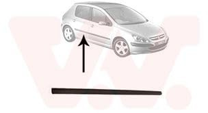 VAN WEZEL 4040406 Baguette et bande protectrice porte arrière droite noir Compatible avec PEUGEOT 307 3/5 portes 3A/C 307 SW 3H 307 Break 3E 307 SW Van/Break 3E, 3H