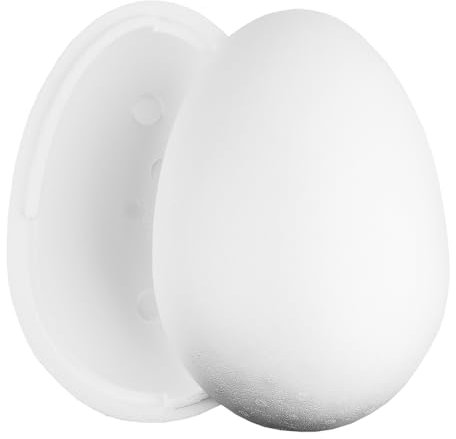 Ideen mit Herz Styropor-Ei | 2-teilig | bemalen & beschriften | DIY | Pailetten | Geschenk-Verpackung | groß & teilbar (30 cm hoch | Ø 21 cm | 1 Stück)