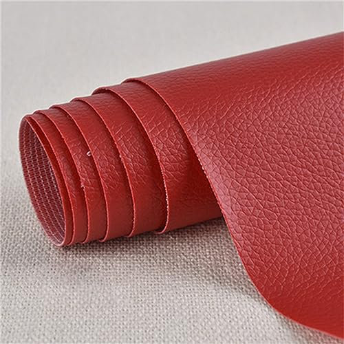 Parche De Cuero Tonshingics,Un Rollo De Parche ReparacióN De Cuero Autoadhesivo SintéTico De Bricolaje Para El Asiento Del AutomóVil, Sofá, ReparacióN Y RenovacióN De Cuero gran rojo 20 x 30 cm