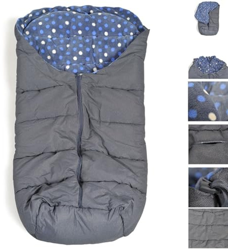 Cangaroo Fußsack Cuddle, für Kinderwagen Thermofleece wasserdicht Reißverschluss dunkelblau