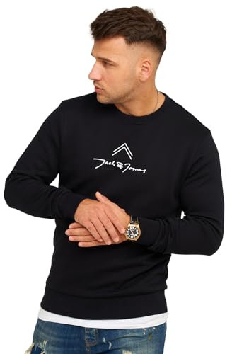 JACK & JONES Infinity Herren Sweatshirt Austin Pullover Sweater (DE/NL/SE/PL, Alphanumerisch, XXL, Regular, Regular, Black)