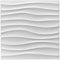 50cm x 50 cm 3D Paneele PVC Kunststoffpaneele 40 Stück Wandpaneele Gaming Zimmer Wand Decke 3D Optik Welle PVC 3D Platten, D105 Weiß