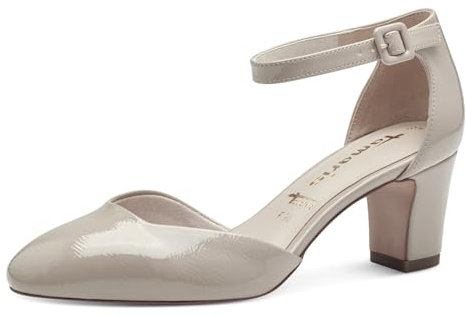 Tamaris Damen Pumps Blockabsatz Vegan; Nude PATENT, EU 41