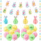 GAGAKU Oster-Hängedekorationen, Oster-Banner-Set, Osterhasen-Ei-Wirbel, Wabenpapier-Kaninchen, bedruckte Latex-Luftballons, Oster-Partygeschenke für Zuhause, Büro, Deckendekoration