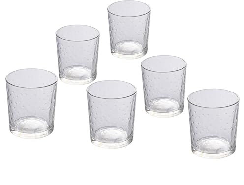 Villa d'Este 6er Set Trinkgläser 265ml Wasserglas klar mit Dekor Bubble Light Bubble